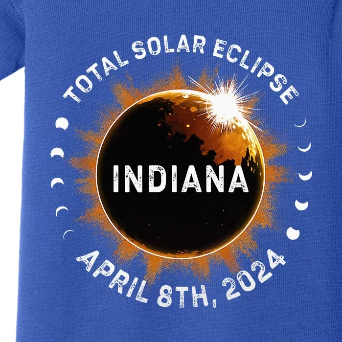 Total Solar Eclipse Path of Totality April 8th 2024 Indiana Baby Bodysuit