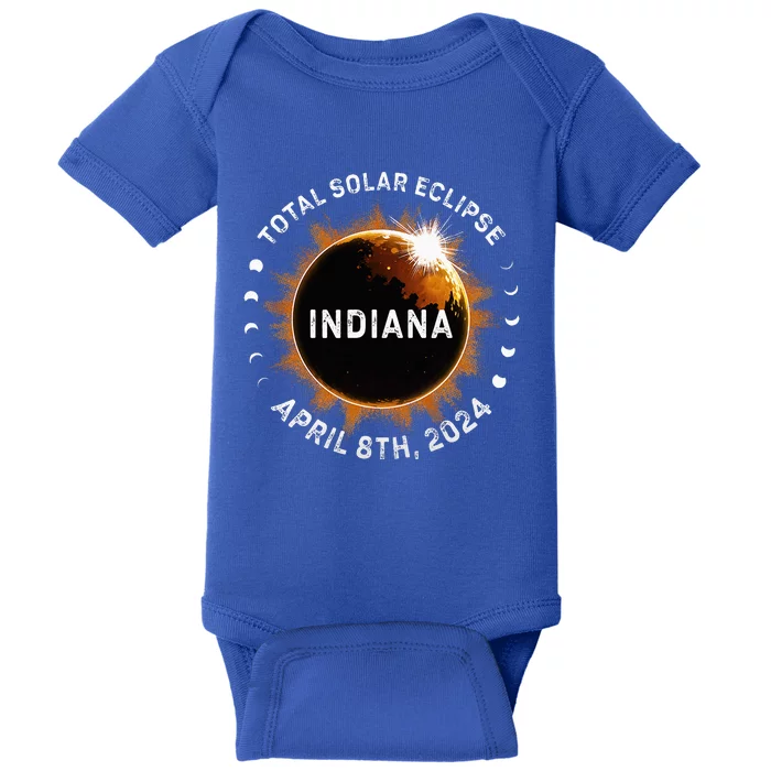 Total Solar Eclipse Path of Totality April 8th 2024 Indiana Baby Bodysuit