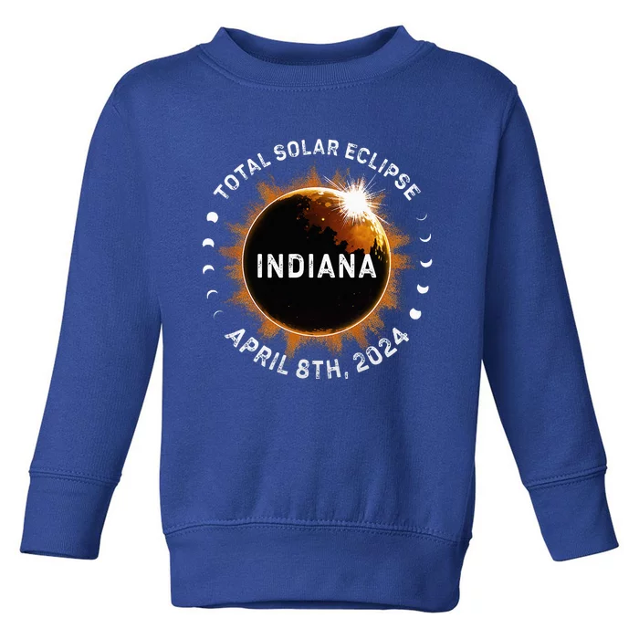 Total Solar Eclipse Path of Totality April 8th 2024 Indiana Toddler Sweatshirt