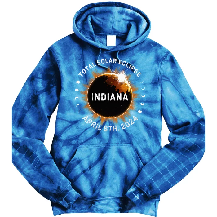 Total Solar Eclipse Path of Totality April 8th 2024 Indiana Tie Dye Hoodie