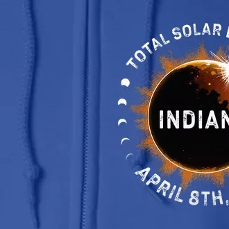 Total Solar Eclipse Path of Totality April 8th 2024 Indiana Full Zip Hoodie