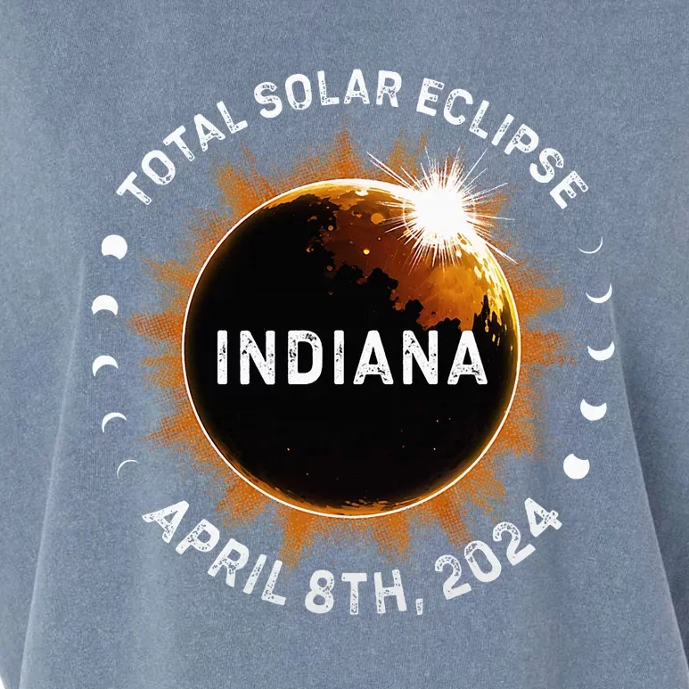 Total Solar Eclipse Path of Totality April 8th 2024 Indiana Garment-Dyed Women's Muscle Tee