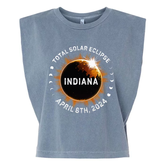 Total Solar Eclipse Path of Totality April 8th 2024 Indiana Garment-Dyed Women's Muscle Tee