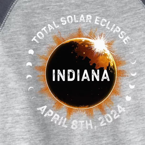 Total Solar Eclipse Path of Totality April 8th 2024 Indiana Toddler Fine Jersey T-Shirt