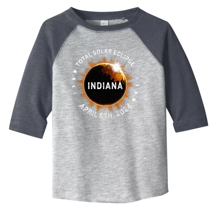 Total Solar Eclipse Path of Totality April 8th 2024 Indiana Toddler Fine Jersey T-Shirt