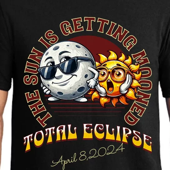 Total Solar Eclipse Chase 2024 Sun Is Getting Mooned Pajama Set