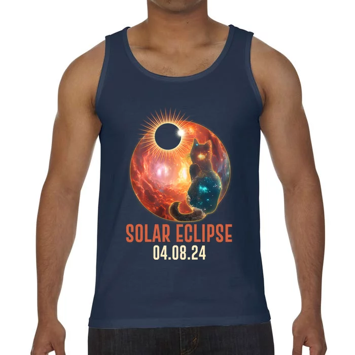 Total Solar Eclipse Galaxy Space Cat Comfort Colors® Tank Top