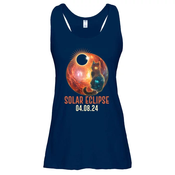 Total Solar Eclipse Galaxy Space Cat Ladies Essential Flowy Tank