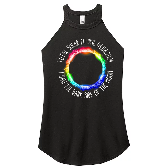 Total Solar Eclipse 04 08 2024 I Saw The Dark Sided The Moon Women’s Perfect Tri Rocker Tank