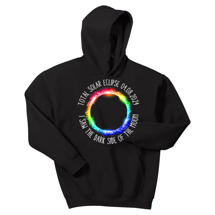 Total Solar Eclipse 04 08 2024 I Saw The Dark Sided The Moon Kids Hoodie