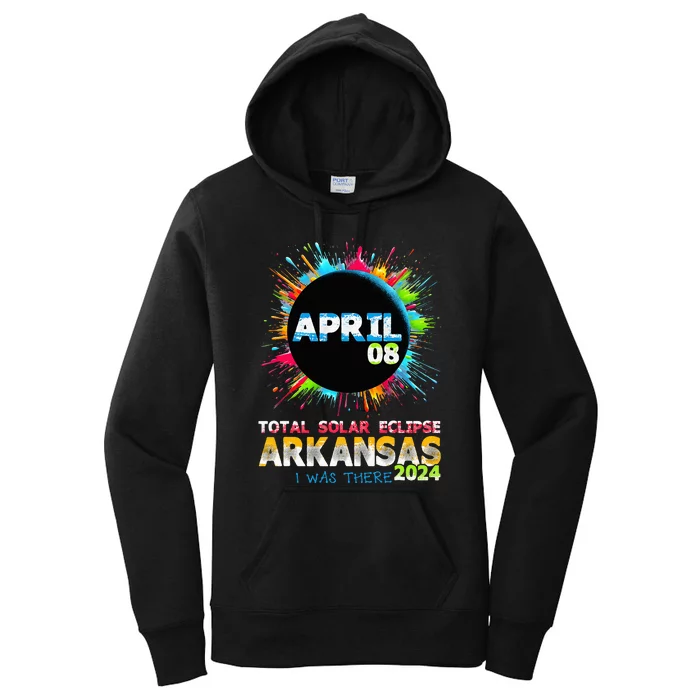 Total Solar Eclipse Arkansas 2024 Colorful Totality Women's Pullover Hoodie