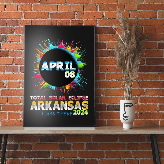 Total Solar Eclipse Arkansas 2024 Colorful Totality Poster