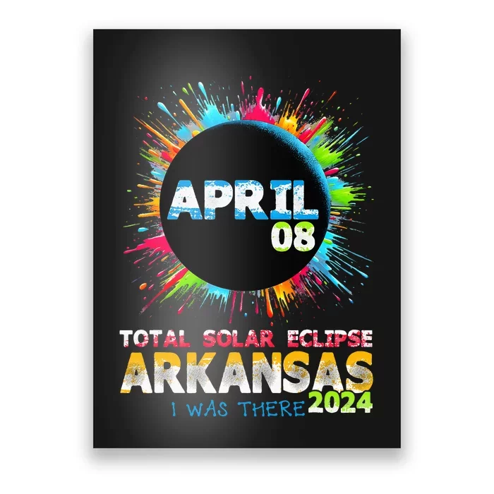 Total Solar Eclipse Arkansas 2024 Colorful Totality Poster