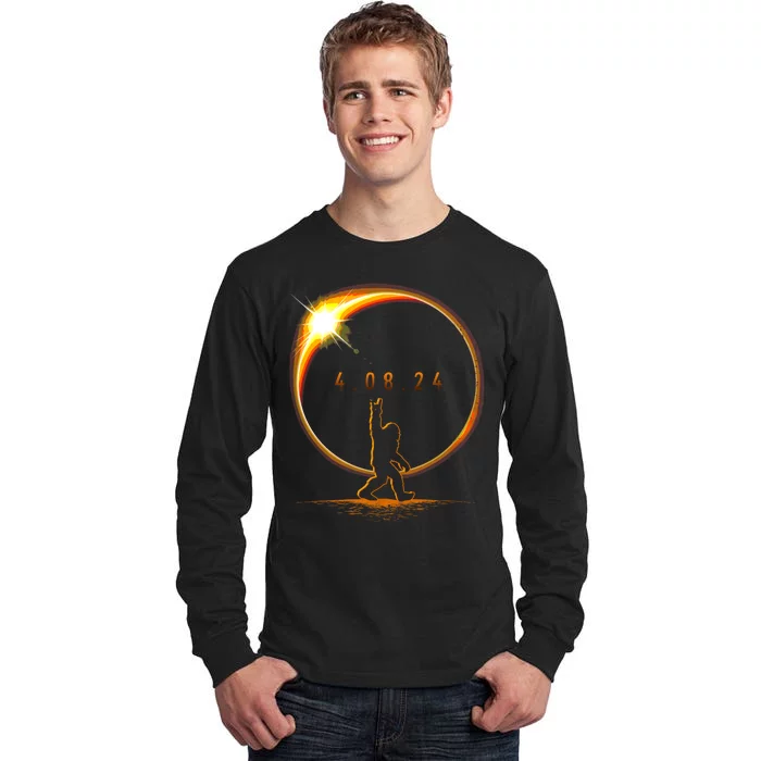 Total Solar Eclipse April 8 2024 Bigfoot Tall Long Sleeve T-Shirt