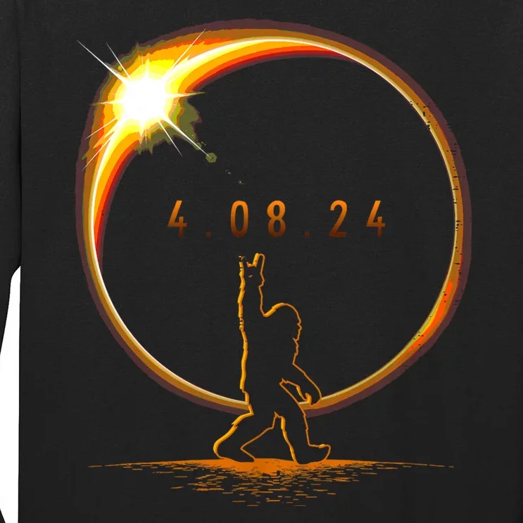 Total Solar Eclipse April 8 2024 Bigfoot Tall Long Sleeve T-Shirt