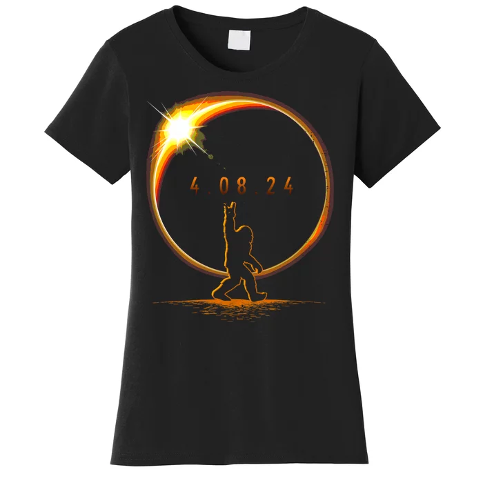 Total Solar Eclipse April 8 2024 Bigfoot Women's T-Shirt