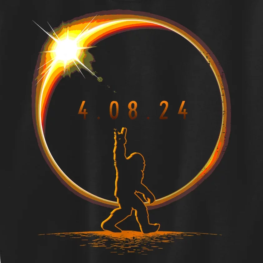 Total Solar Eclipse April 8 2024 Bigfoot Kids Sweatshirt