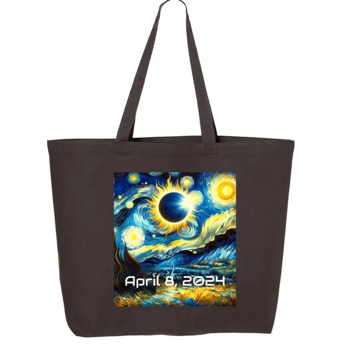 Total Solar Eclipse 2024 Starry Night Painting Van Gogh 25L Jumbo Tote