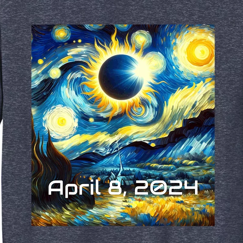 Total Solar Eclipse 2024 Starry Night Painting Van Gogh Sweatshirt