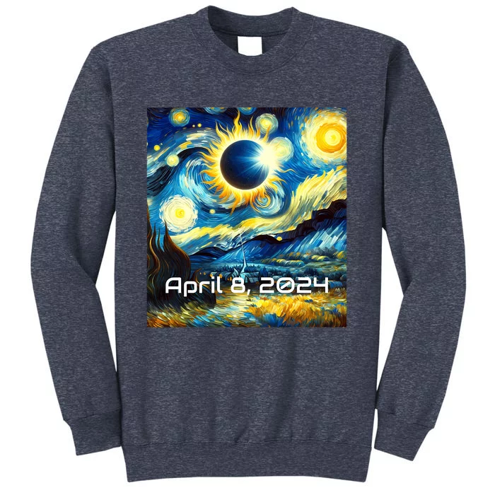 Total Solar Eclipse 2024 Starry Night Painting Van Gogh Sweatshirt