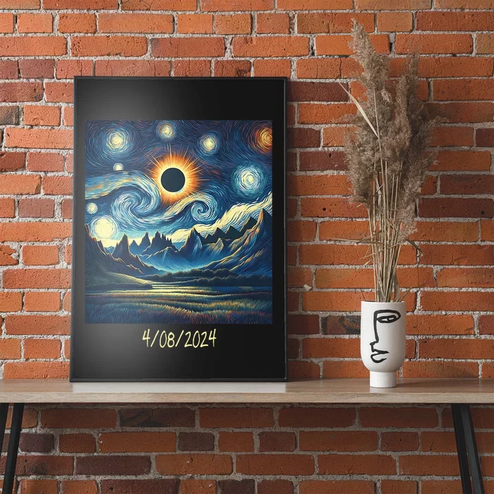 Total Solar Eclipse Van 2024 Gogh April 8 Night Starry 2024 Poster