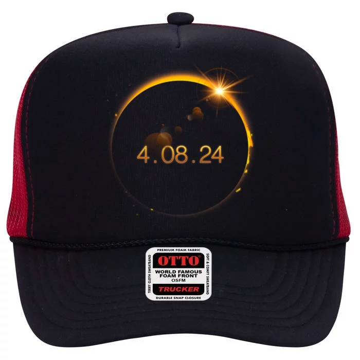 Total Solar Eclipse April 8 2024 High Crown Mesh Trucker Hat