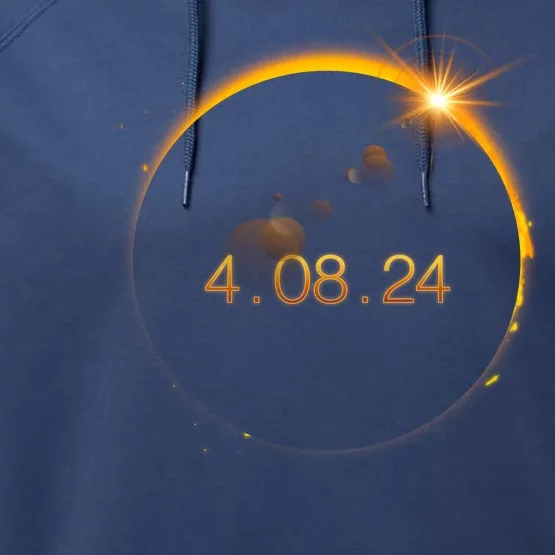 Total Solar Eclipse April 8 2024 Performance Fleece Hoodie