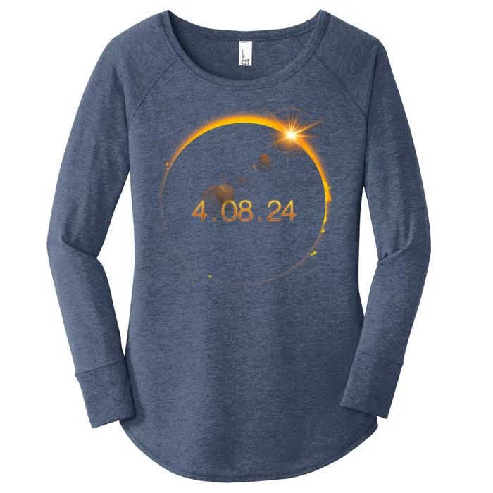 Total Solar Eclipse April 8 2024 Women's Perfect Tri Tunic Long Sleeve Shirt