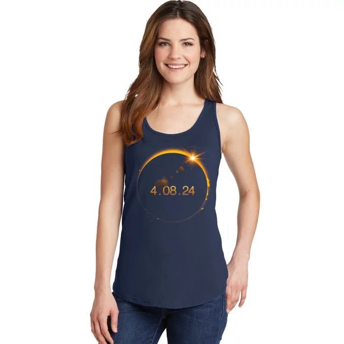 Total Solar Eclipse April 8 2024 Ladies Essential Tank