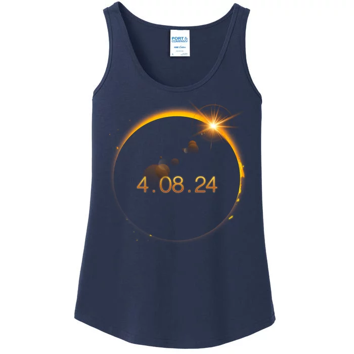 Total Solar Eclipse April 8 2024 Ladies Essential Tank