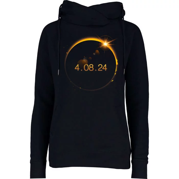 Total Solar Eclipse April 8 2024 Womens Funnel Neck Pullover Hood