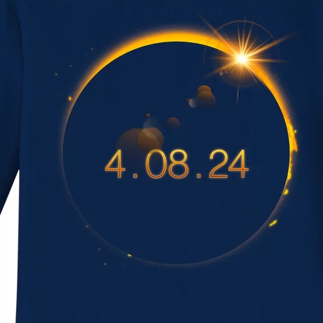 Total Solar Eclipse April 8 2024 Baby Long Sleeve Bodysuit