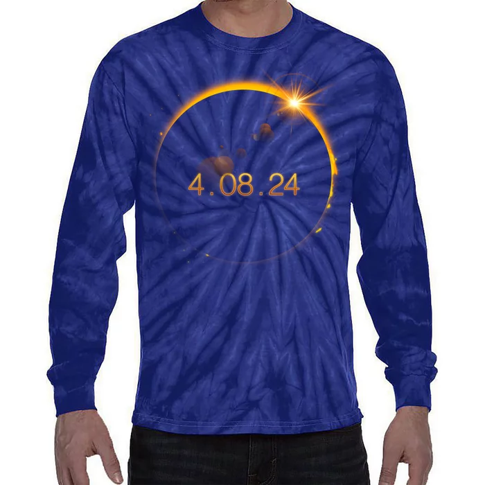 Total Solar Eclipse April 8 2024 Tie-Dye Long Sleeve Shirt