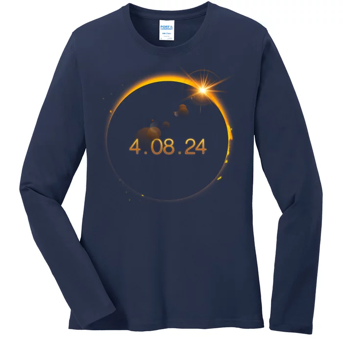 Total Solar Eclipse April 8 2024 Ladies Long Sleeve Shirt