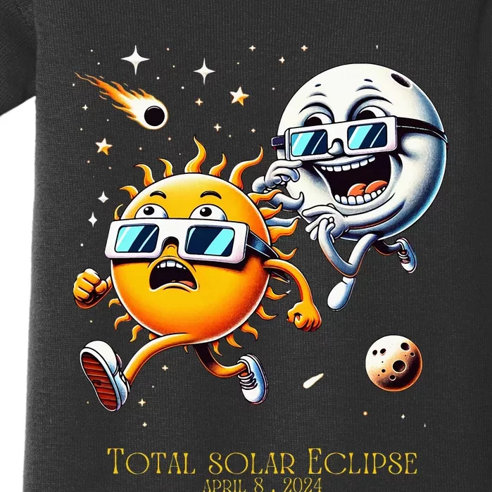 Total solar Eclipse 842024 Sun Flees Moon Eclipse Chase Baby Bodysuit