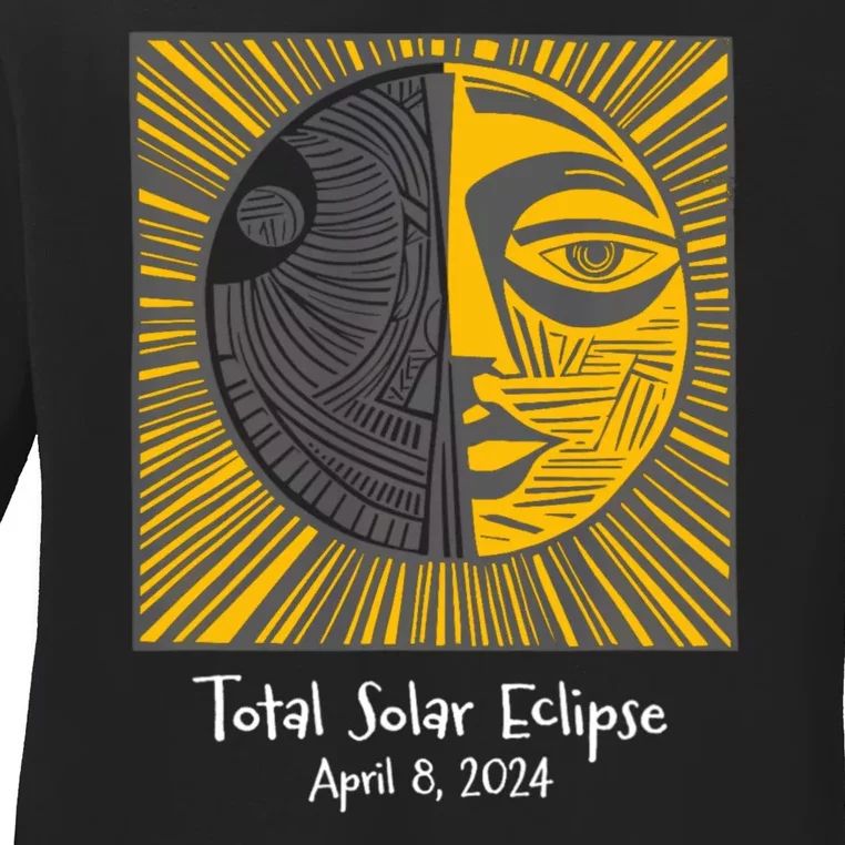 Total Solar Eclipse April 8 2024 Ladies Long Sleeve Shirt