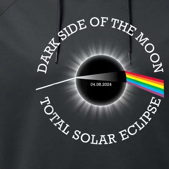 Total Solar Eclipse 04 08 24 Rainbow Totality Dark Side Moon Performance Fleece Hoodie