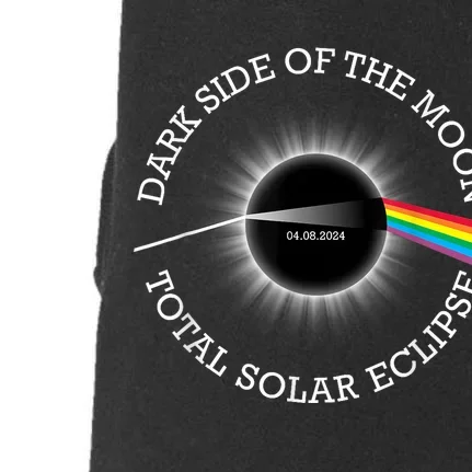 Total Solar Eclipse 04 08 24 Rainbow Totality Dark Side Moon Doggie 3-End Fleece Hoodie