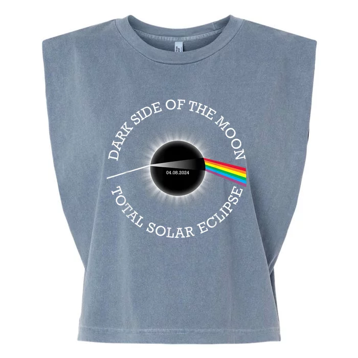 Total Solar Eclipse 04 08 24 Rainbow Totality Dark Side Moon Garment-Dyed Women's Muscle Tee