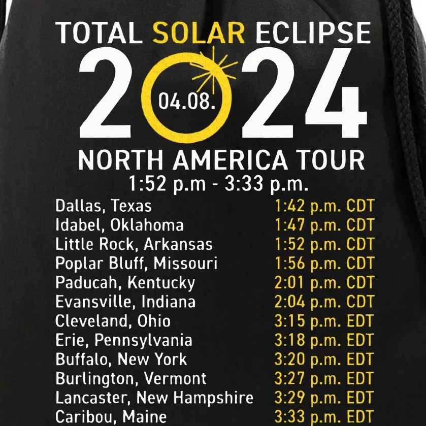 Total Solar Eclipse April 8 2024 Path Of The Eclipse Drawstring Bag