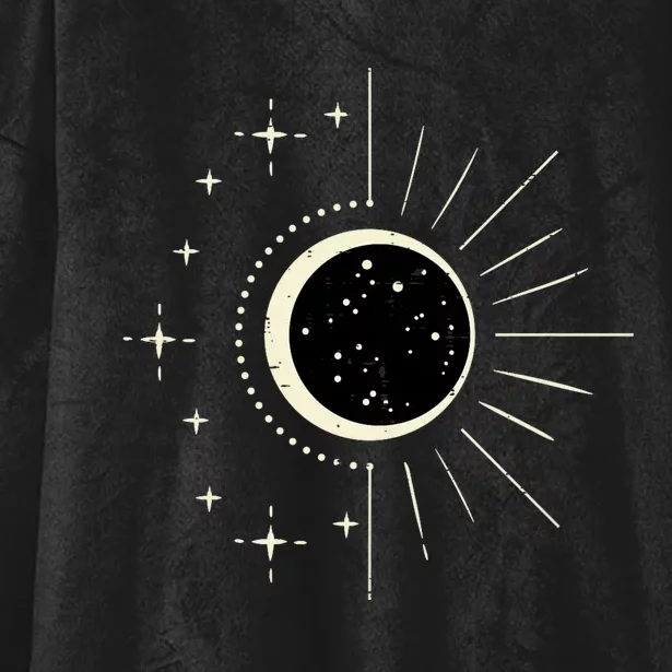 Total Solar Eclipse Moon Sun Stars April 8 2024 Hooded Wearable Blanket