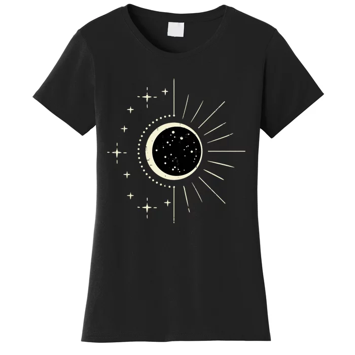 Total Solar Eclipse Moon Sun Stars April 8 2024 Women's T-Shirt