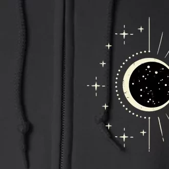 Total Solar Eclipse Moon Sun Stars April 8 2024 Full Zip Hoodie