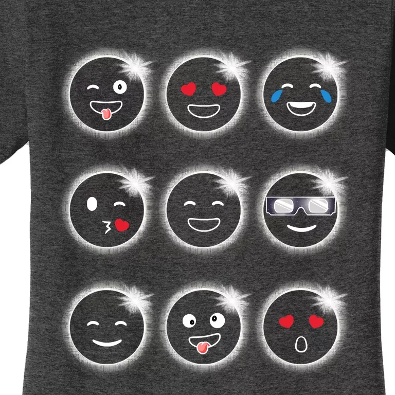 Total Solar Eclipse 04.08.2024 Silly Faces Funny Women's T-Shirt