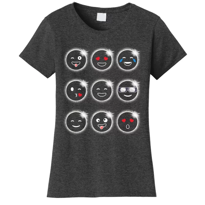 Total Solar Eclipse 04.08.2024 Silly Faces Funny Women's T-Shirt