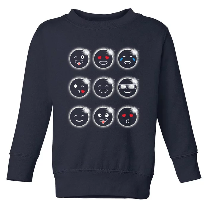 Total Solar Eclipse 04.08.2024 Silly Faces Funny Toddler Sweatshirt