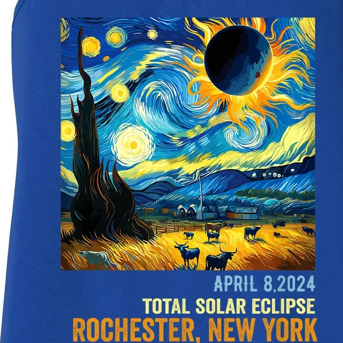 Total Solar Eclipse 04.08.2024 Rochester New York Women's Racerback Tank