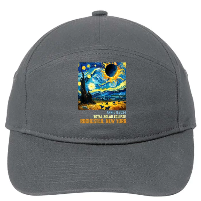 Total Solar Eclipse 04.08.2024 Rochester New York 7-Panel Snapback Hat