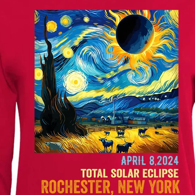 Total Solar Eclipse 04.08.2024 Rochester New York Womens Cotton Relaxed Long Sleeve T-Shirt