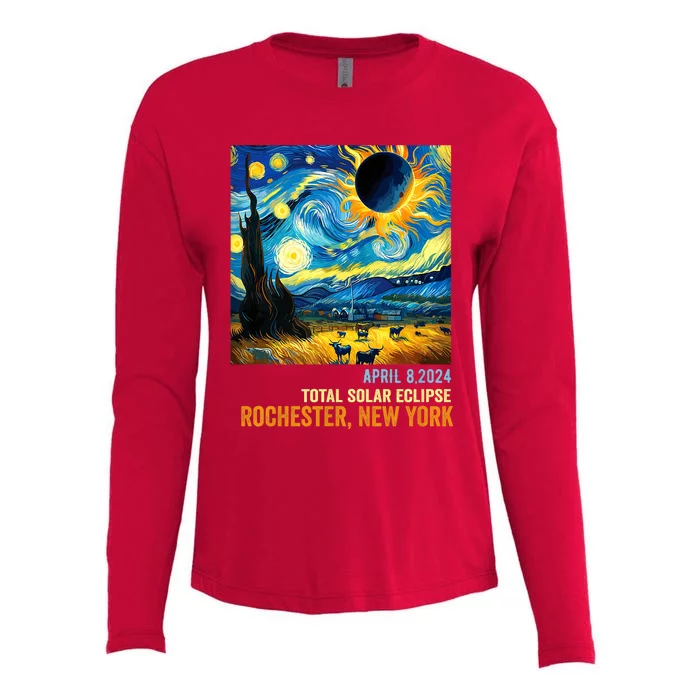 Total Solar Eclipse 04.08.2024 Rochester New York Womens Cotton Relaxed Long Sleeve T-Shirt